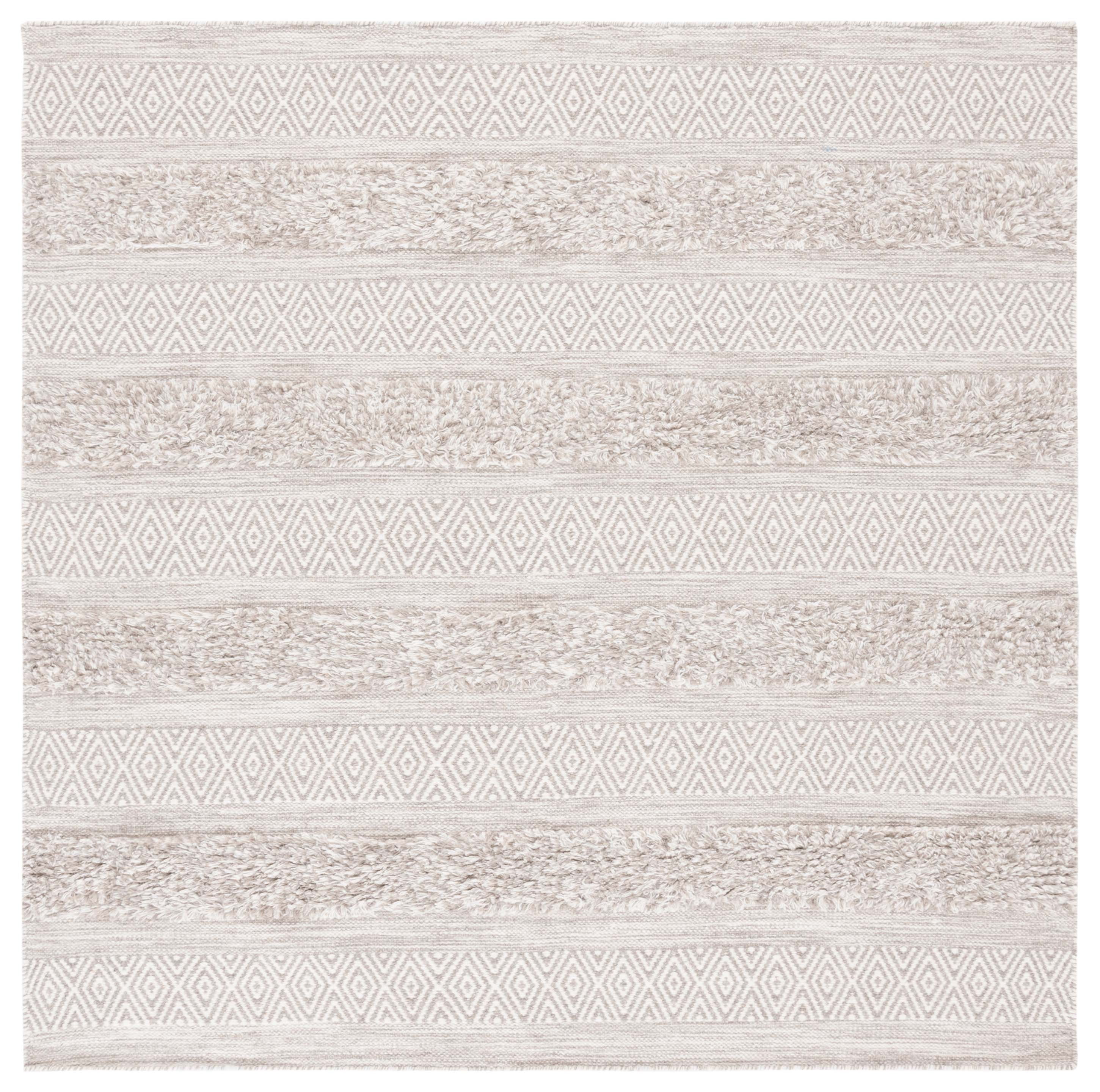 SAFAVIEH Vermont Zavier Stripe Area Rug, Beige/Grey, 6' x 6' Square