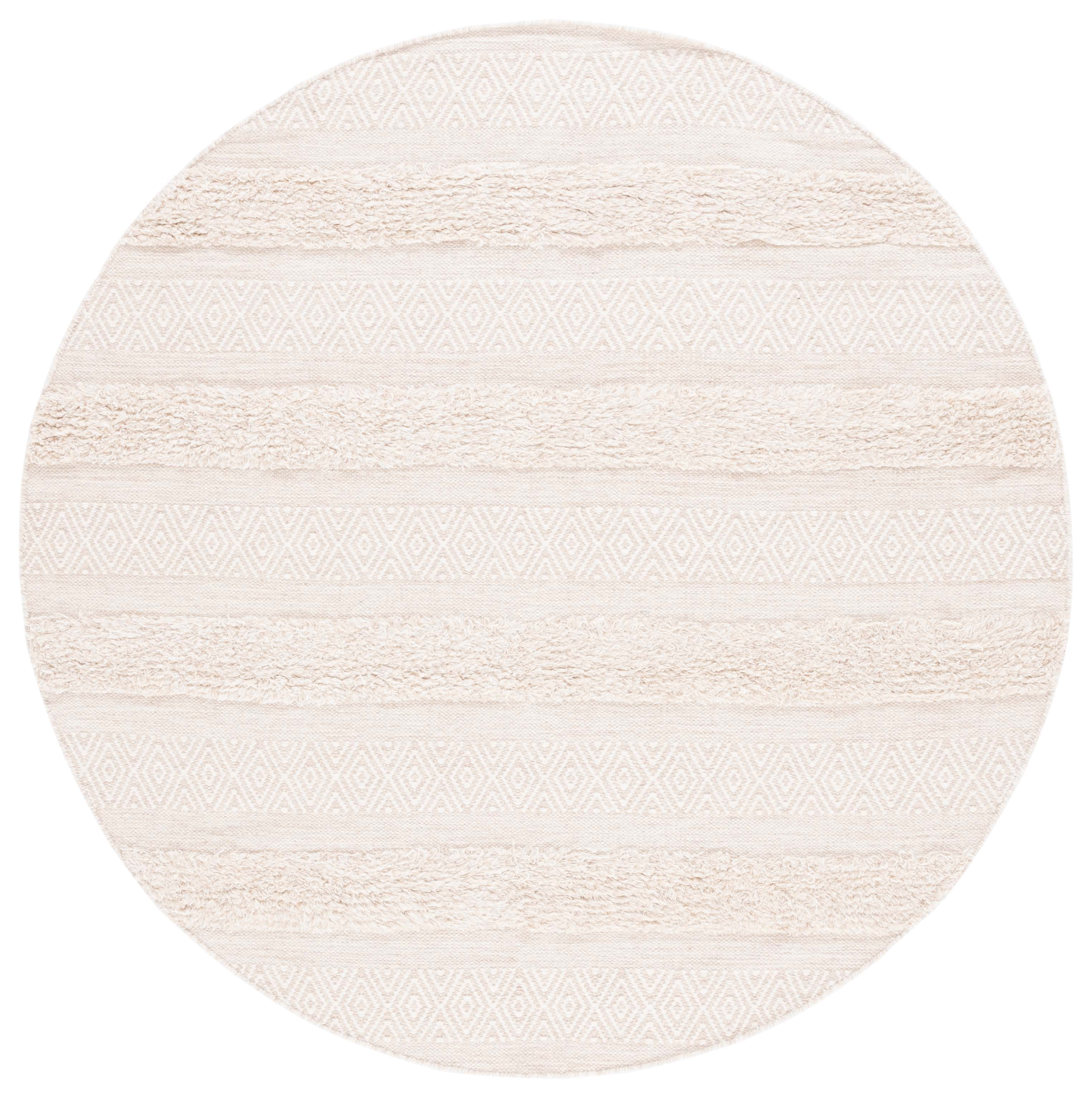 SAFAVIEH Vermont Zavier Stripe Area Rug, Ivory/Beige, 6' x 6' Round