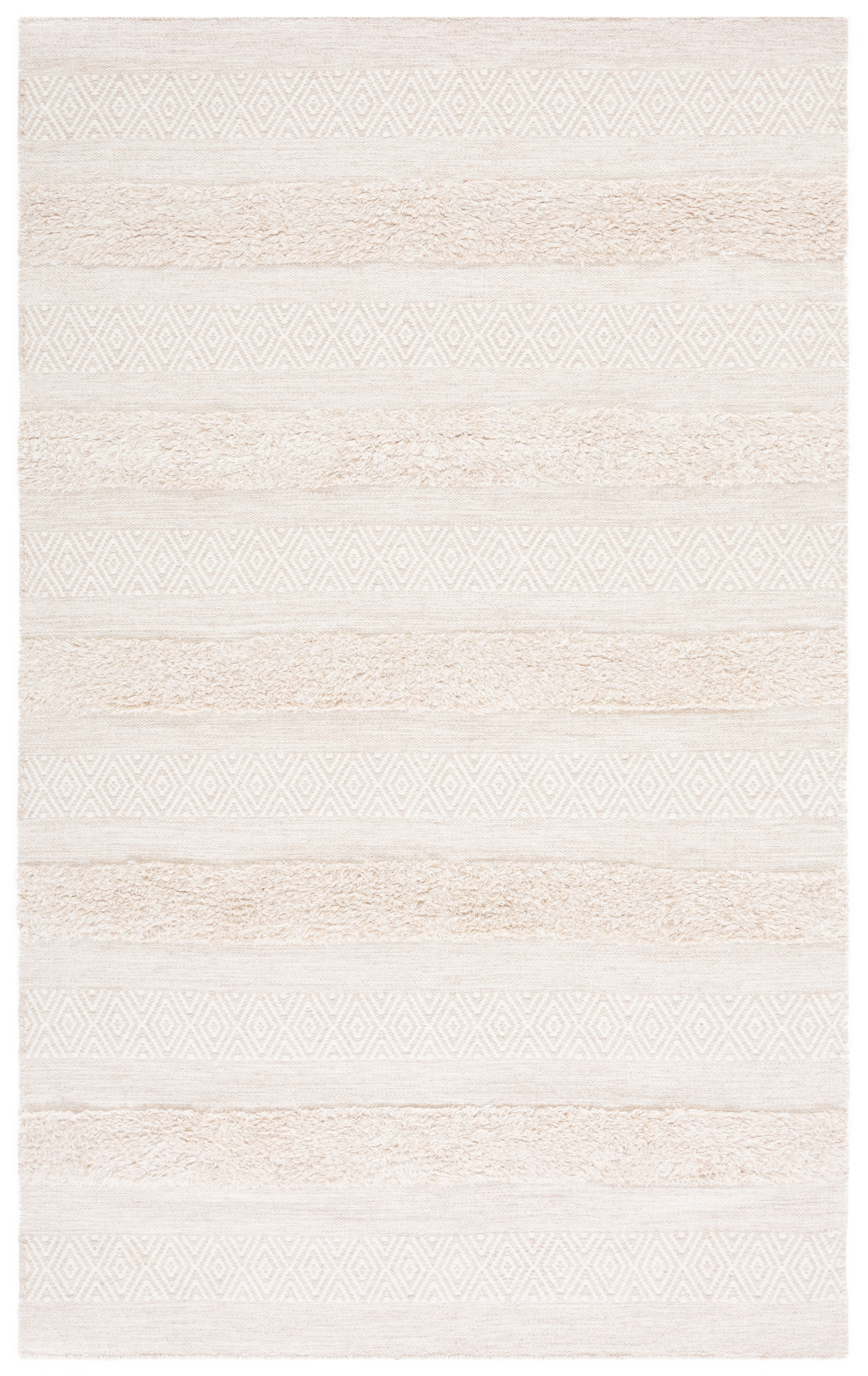Ivory Elegance 6' x 9' Hand-Knotted Wool-Cotton Blend Southwestern Rug