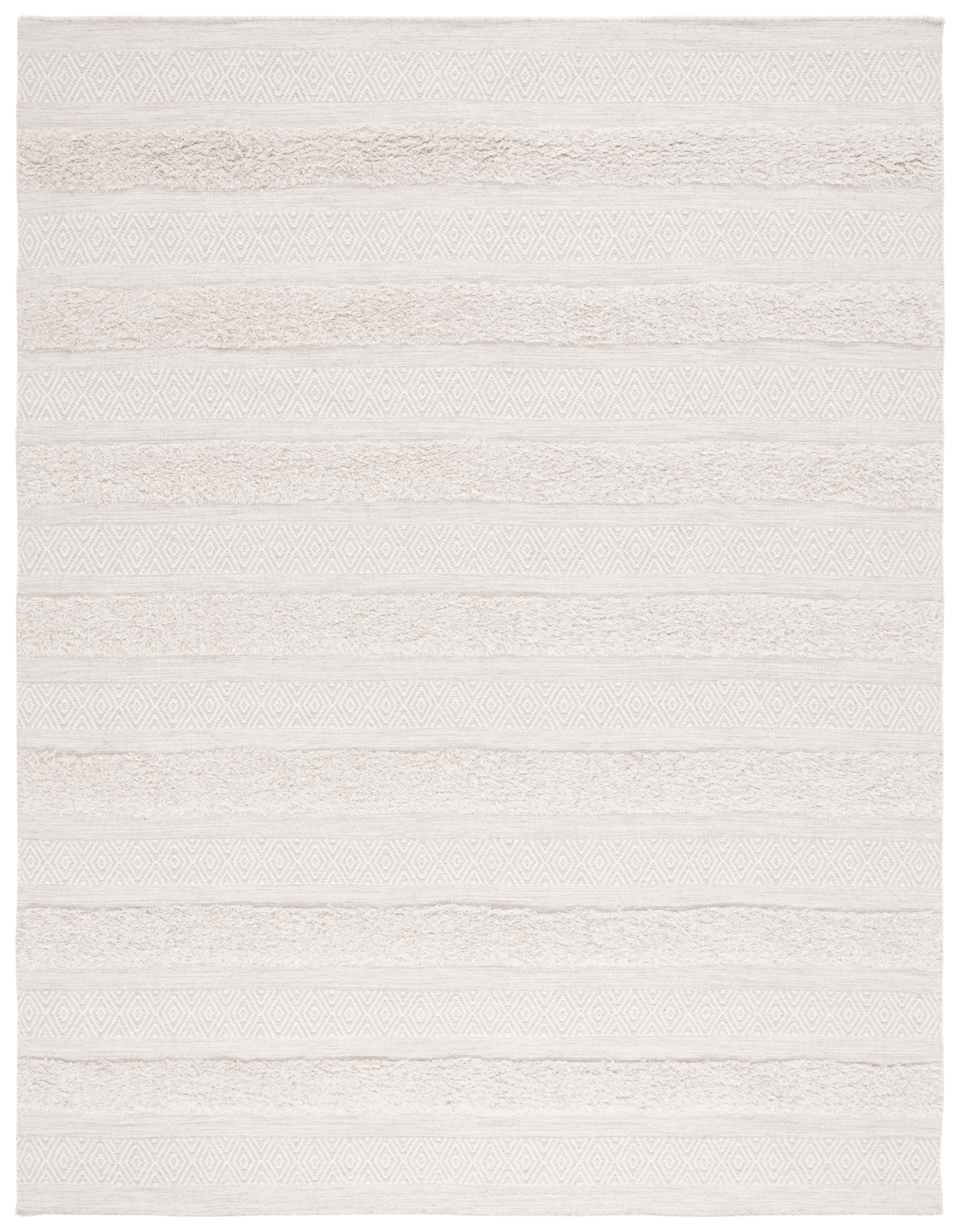 Ivory Hand-Knotted Wool 8' x 10' Area Rug