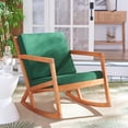 thumbnail image 1 of SAFAVIEH Vernon Outdoor Patio Rocking Chair, Natural/Green, 1 of 12