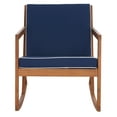 thumbnail image 1 of SAFAVIEH Vernon Outdoor Patio Rocking Chair, Natural/Navy, 1 of 10