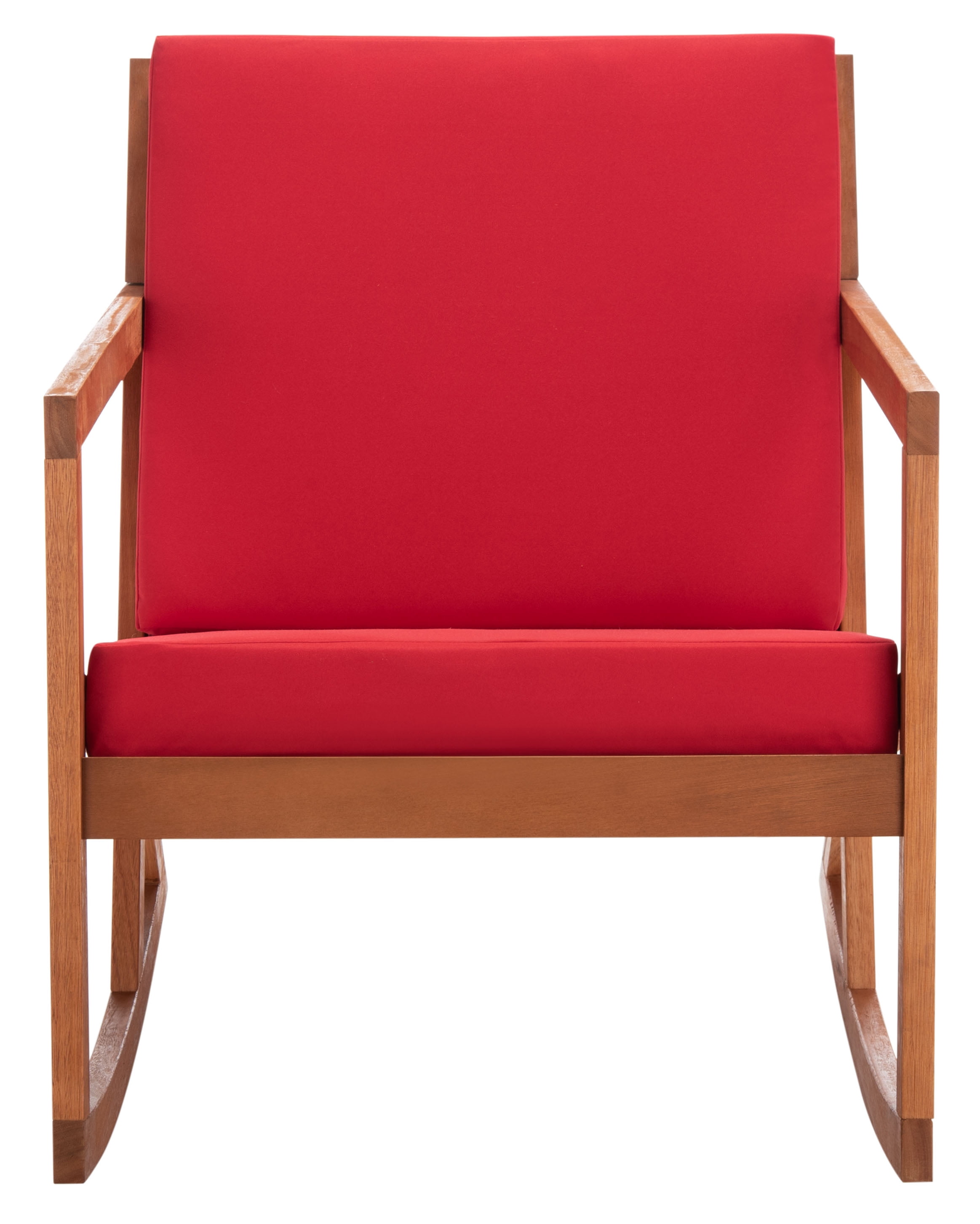 SAFAVIEH Vernon Outdoor Patio Rocking Chair, Natural/Red