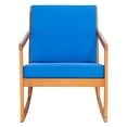 thumbnail image 1 of SAFAVIEH Vernon Outdoor Patio Rocking Chair, Natural/Royal Blue, 1 of 11