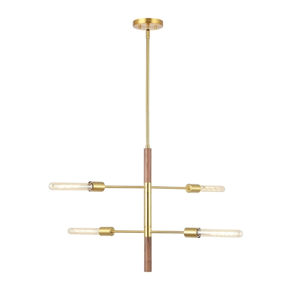 SAFAVIEH Viceroy 4-Light Brass Metal Pendant Light with Shade