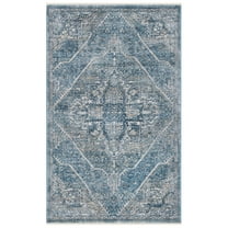 SAFAVIEH Victoria Annandale Distressed Floral Area Rug, 3' x 5', Blue/Grey