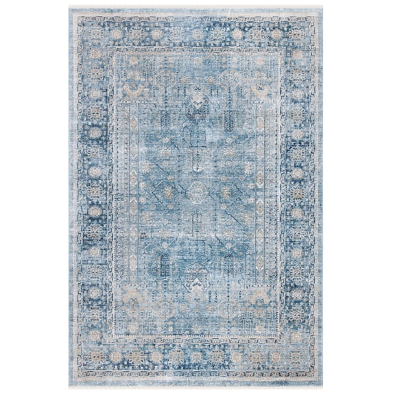 SAFAVIEH Victoria Bethanie Floral Bordered Area Rug, Blue/Ivory, 10' x 14'