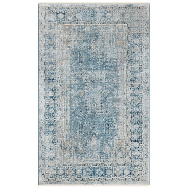 SAFAVIEH Victoria Bethanie Floral Bordered Area Rug, Blue/Ivory, 2'2" x 4'