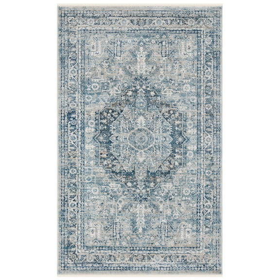 SAFAVIEH Victoria Creighton Floral Bordered Area Rug, Blue/Grey, 2'2" x 4'