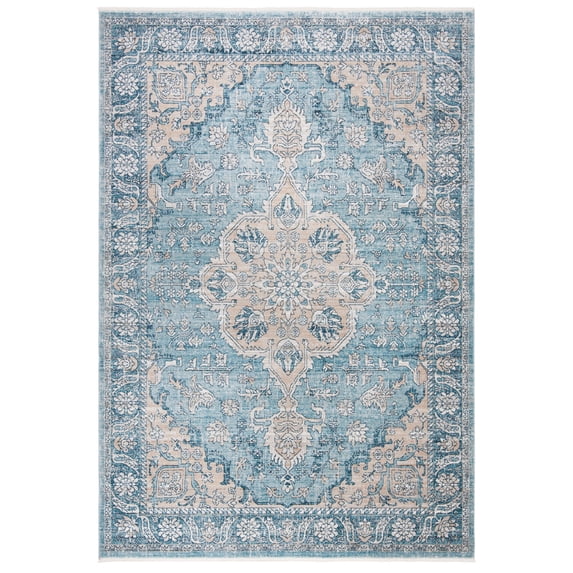 SAFAVIEH Victoria Jackalyn Floral Bordered Area Rug, Blue/Grey, 12' x 16'