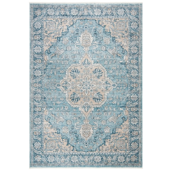 SAFAVIEH Victoria Jackalyn Floral Bordered Area Rug, Blue/Grey, 5' x 8'