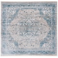 thumbnail image 1 of SAFAVIEH Victoria Lorraine Floral Bordered Area Rug, Blue/Grey, 6'7" x 6'7" Square, 1 of 8