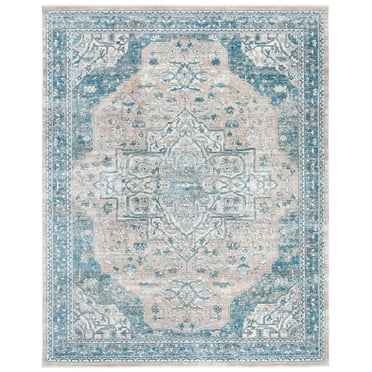 SAFAVIEH Victoria Lorraine Floral Bordered Area Rug, Blue/Grey, 8' x 10'