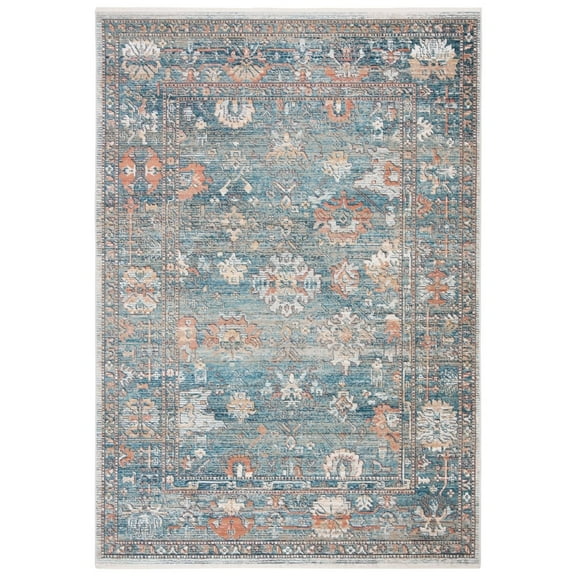 SAFAVIEH Victoria Michayla Floral Bordered Area Rug, 3' x 5', Blue/Ivory
