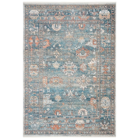 SAFAVIEH Victoria Michayla Floral Bordered Area Rug, Blue/Ivory, 2'2" x 4'