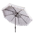 thumbnail image 1 of SAFAVIEH Vienna 11' Market Crank Round Patio Umbrella, Beige/White, 1 of 5