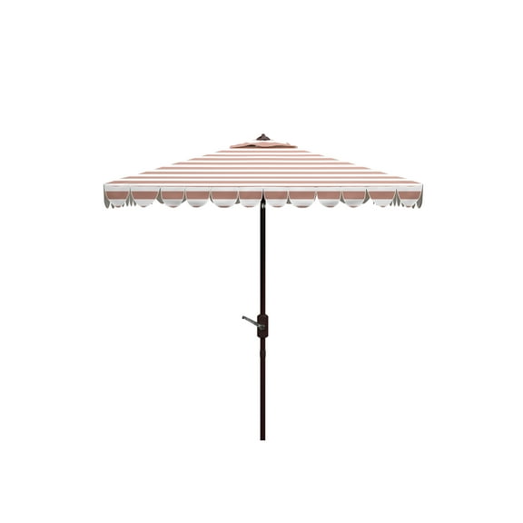 SAFAVIEH Vienna 7.5' Market Crank Square Patio Umbrella, Beige