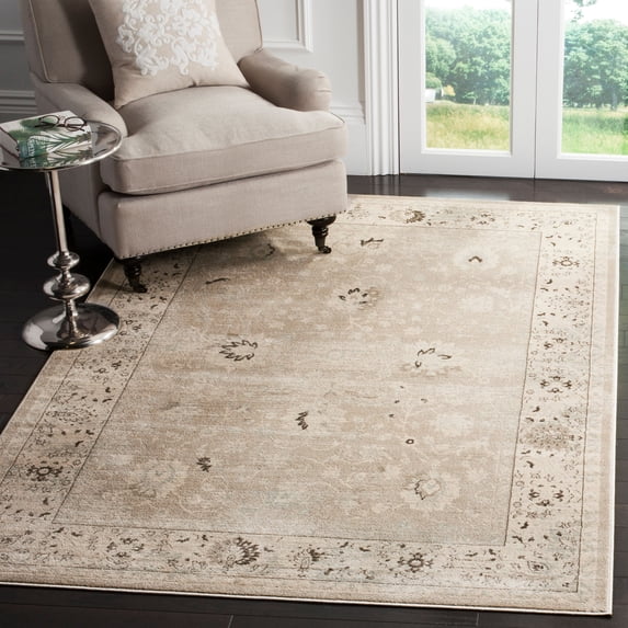 SAFAVIEH Vintage Abner Traditional Area Rug, Light Grey/Ivory, 9' x 12'