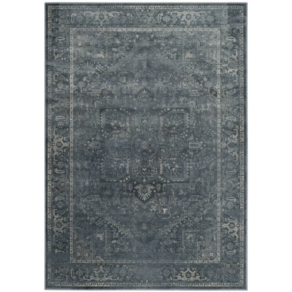 SAFAVIEH Vintage Adrian Bordered Area Rug, Blue, 4' x 5'7"