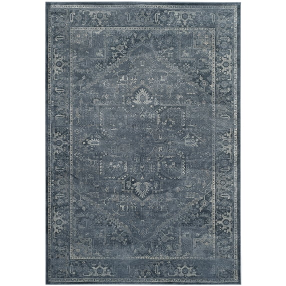SAFAVIEH Vintage Adrian Bordered Area Rug, Blue, 6'7" x 9'2"