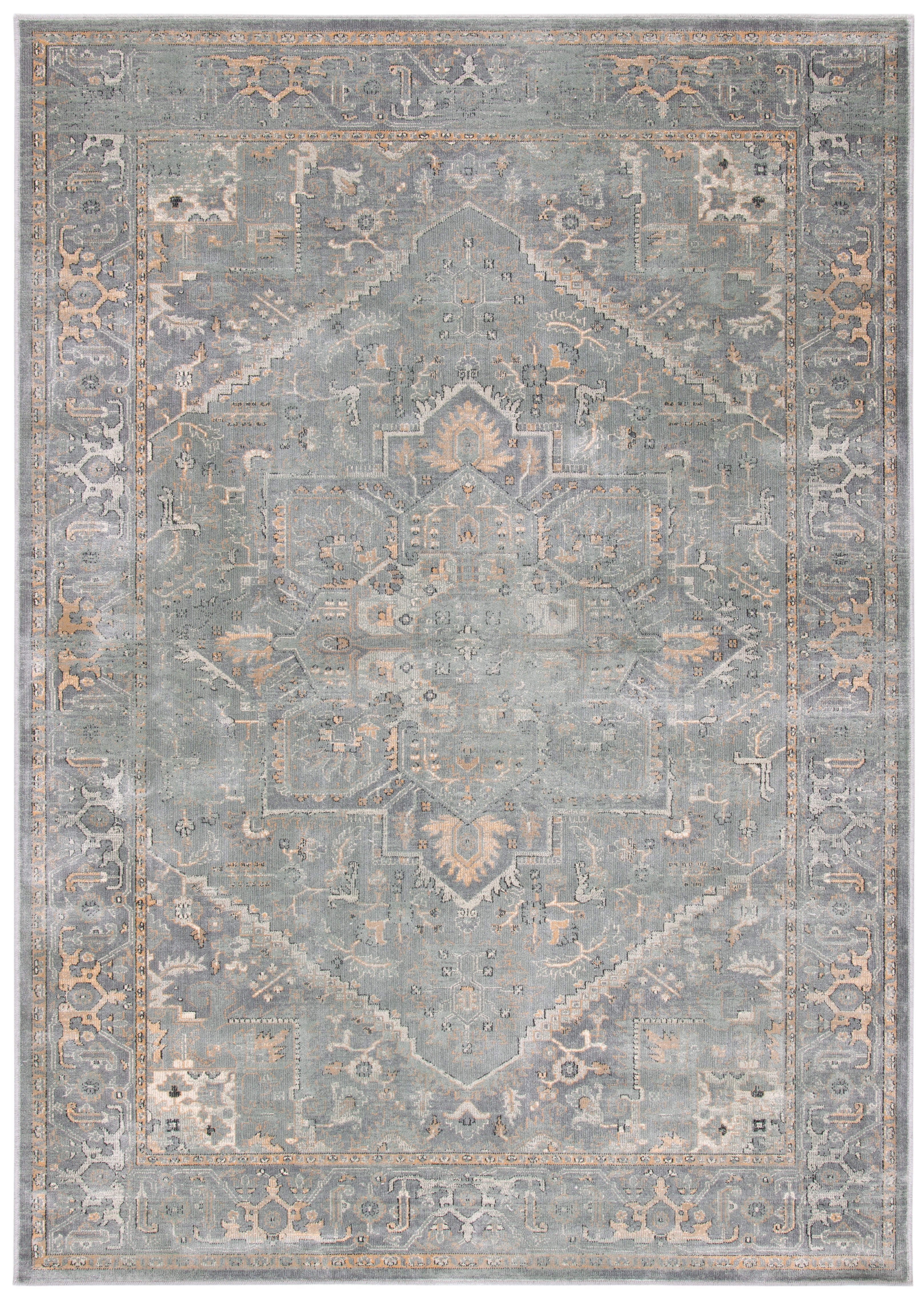 SAFAVIEH Vintage Adrian Bordered Area Rug, Grey/Multi, 4' x 5'7 ...