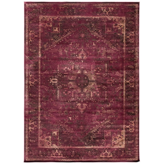 SAFAVIEH Vintage Adrian Bordered Area Rug, Raspberry, 8' x 10'