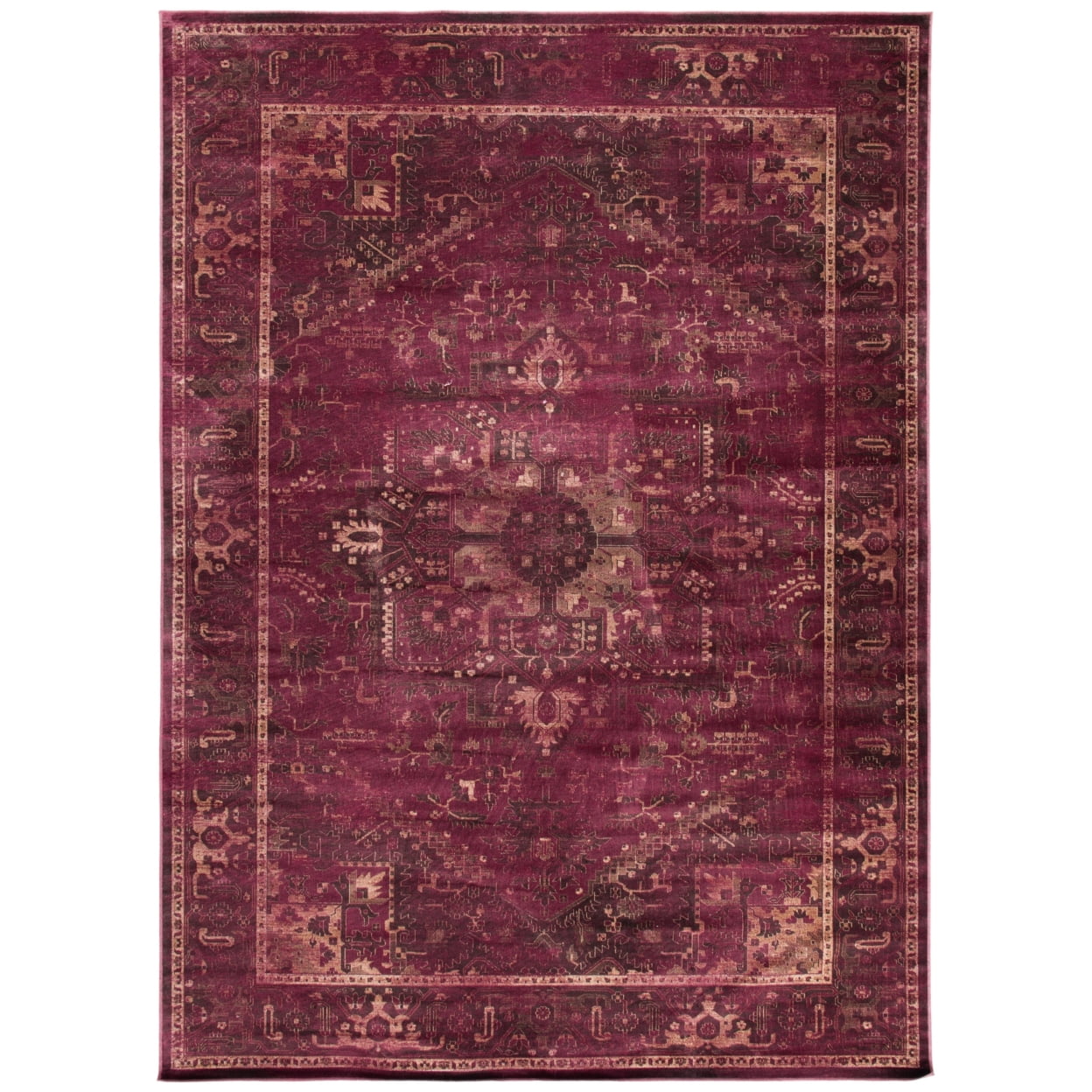 SAFAVIEH Vintage Adrian Traditional Area Rug, Raspberry, 9' x 12 ...