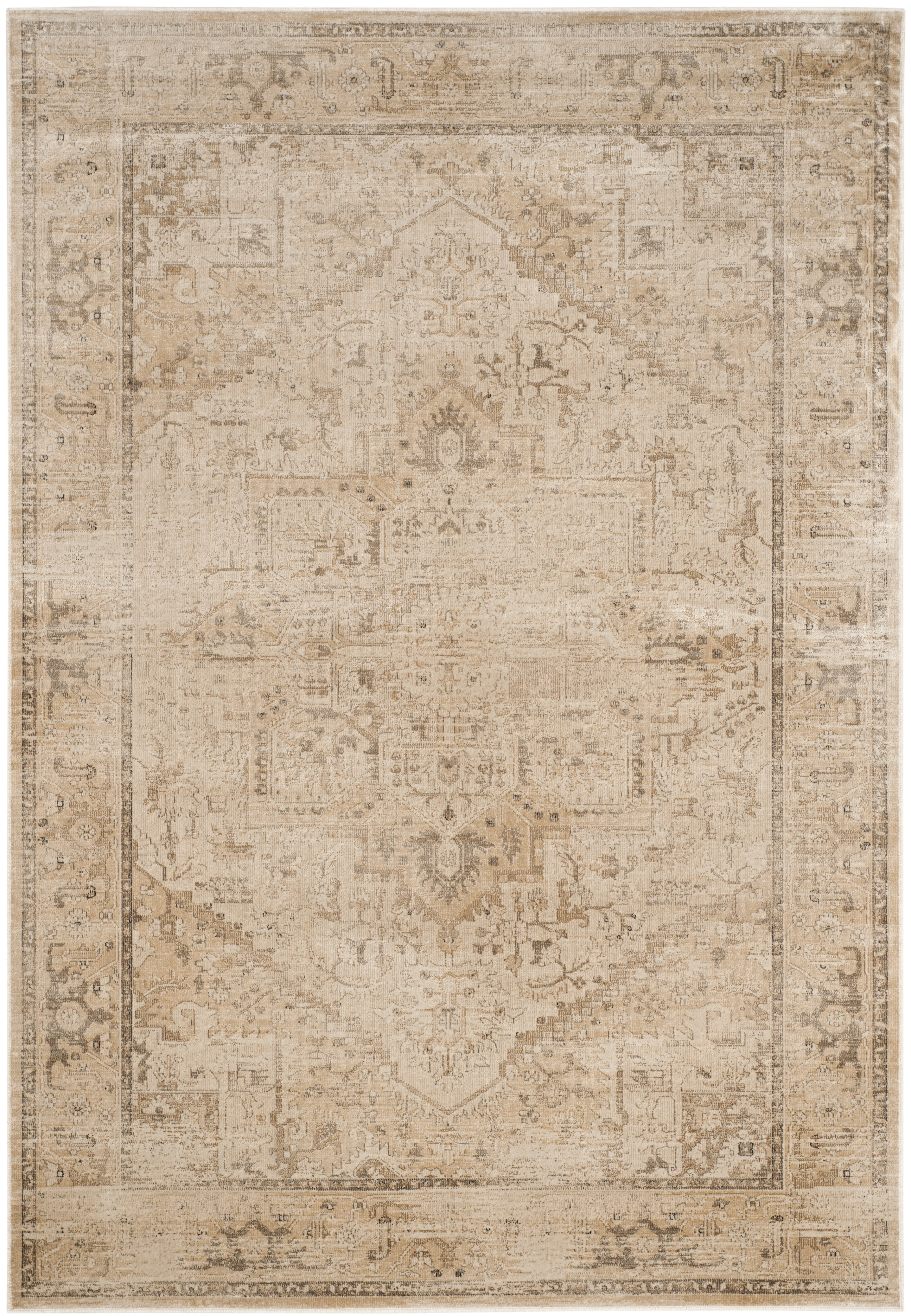 SAFAVIEH Vintage Adrian Bordered Area Rug, Stone, 3'3