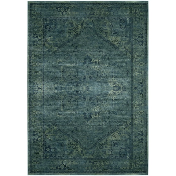 SAFAVIEH Vintage Adrian Bordered Area Rug, Turquoise, 9' x 12'