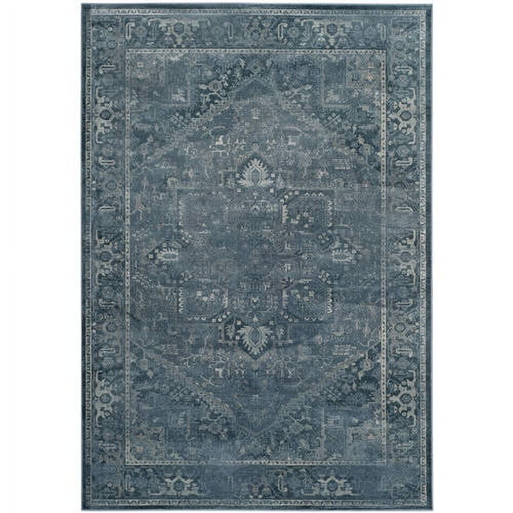 Vintage Blue Viscose Runner Rug 2'2" x 8'