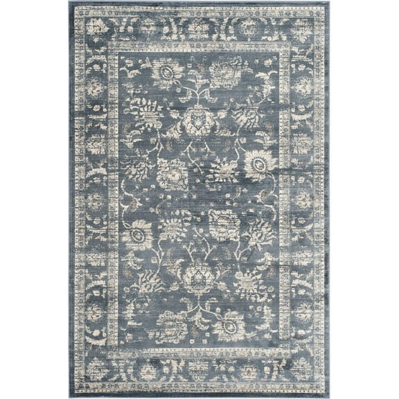 SAFAVIEH Vintage Burton Traditional Area Rug, Dark Grey/Cream, 5'1" x 7'7"