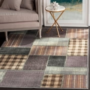 SAFAVIEH Vintage Caolan Geometric Plaid Area Rug, Light Blue, 6'7" x 9'2"