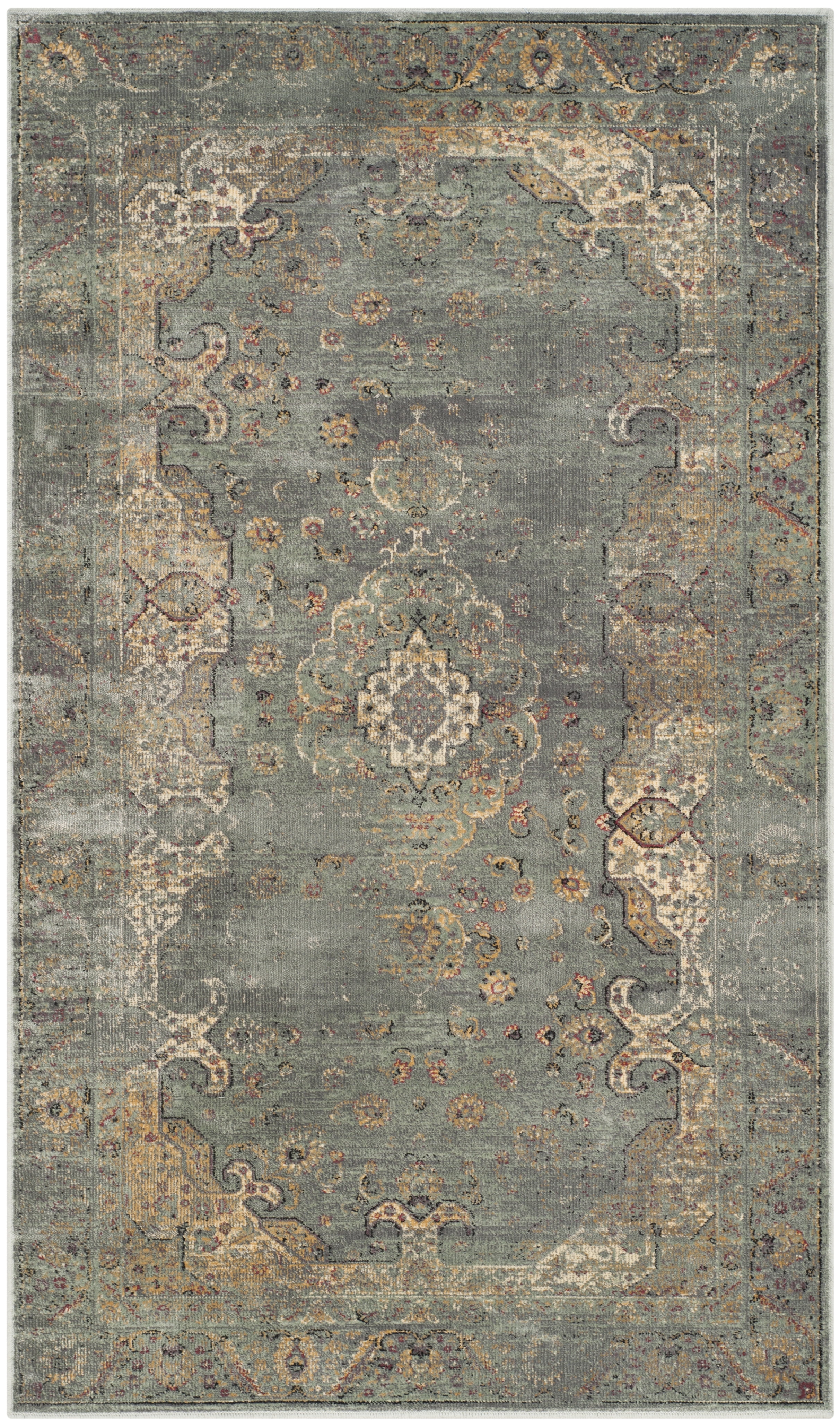 Elegance Revived Gray Viscose Hand-Knotted Area Rug