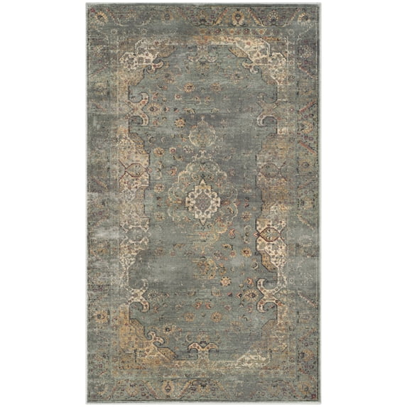 SAFAVIEH Vintage Cennetig Traditional Area Rug, Grey/Multi, 4' x 5'7"