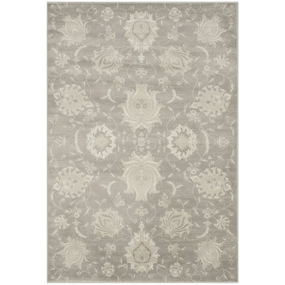 SAFAVIEH Vintage Clemence Floral Area Rug, Grey/Ivory, 4' x 5'7"