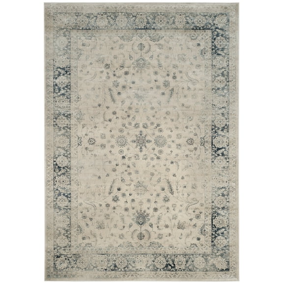 SAFAVIEH Vintage Daven Bordered Area Rug, Stone/Blue, 8' x 10'