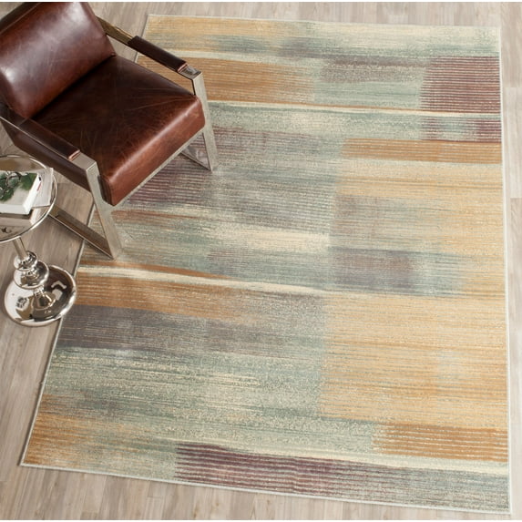 SAFAVIEH Vintage Donal Geometric Area Rug, Light Blue, 6'7" x 9'2"