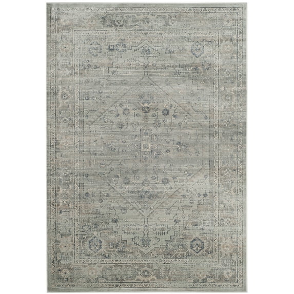 SAFAVIEH Vintage Eliot Bordered Area Rug, Light Blue, 6'7" x 9'2"