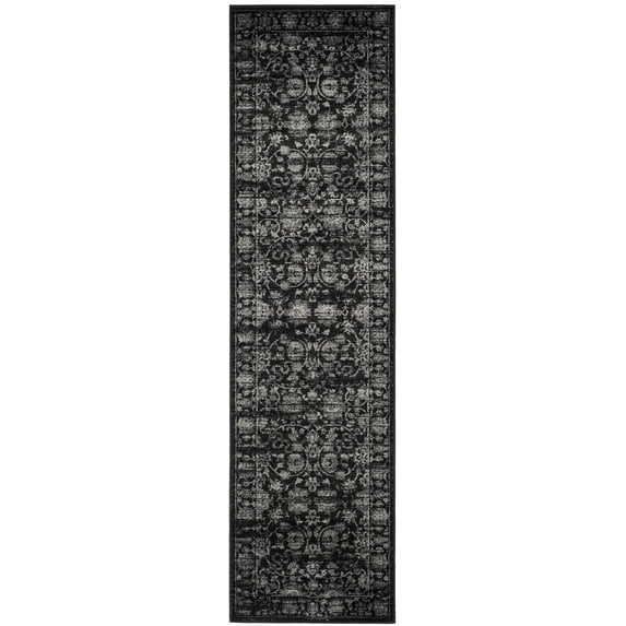 SAFAVIEH Vintage Embla Traditional Runner Rug, Black/Light Grey, 2'2" x 8'