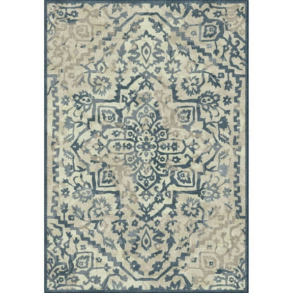 SAFAVIEH Vintage Flint Traditional Area Rug, Cream/Blue, 5'3" x 7'6"
