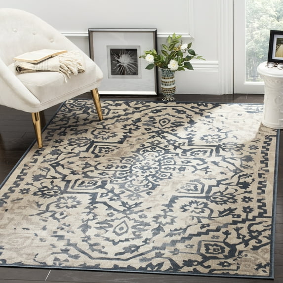 SAFAVIEH Vintage Flint Traditional Area Rug, Cream/Blue, 9' x 12'