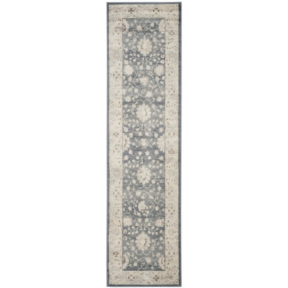 SAFAVIEH Vintage Frigg Traditional Runner Rug, Dark Grey/Cream, 2'2" x 8'
