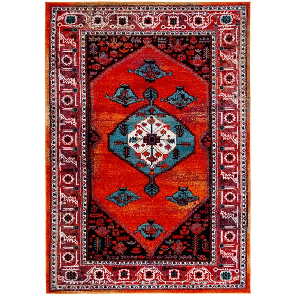 SAFAVIEH Vintage Hamadan Altan Oriental Area Rug, Red/Blue, 9' x 12'