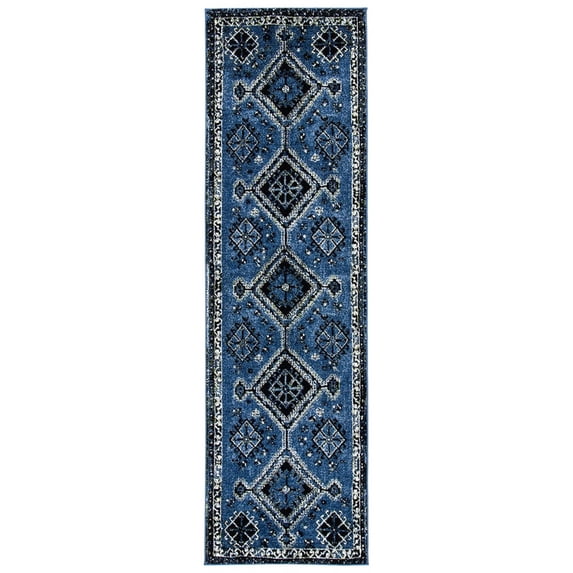 SAFAVIEH Vintage Hamadan Blathnaid Oriental Runner Rug, Blue/Black, 2'3" x 8'