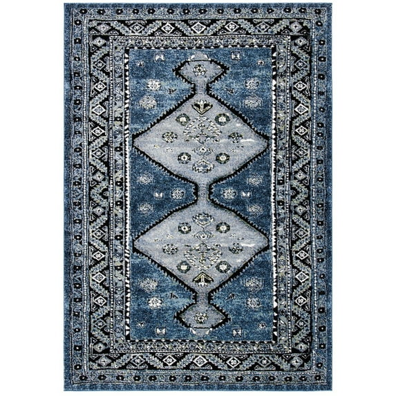 SAFAVIEH Vintage Hamadan Bora Oriental Area Rug, Blue/Grey, 9' x 12'