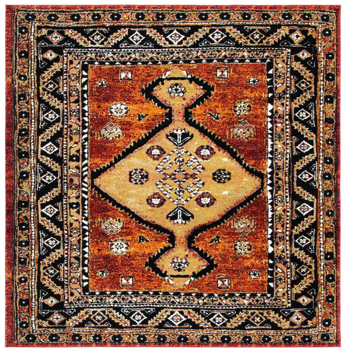 Safavieh Vintage Hamadan Rust and Gold Square Area Rug