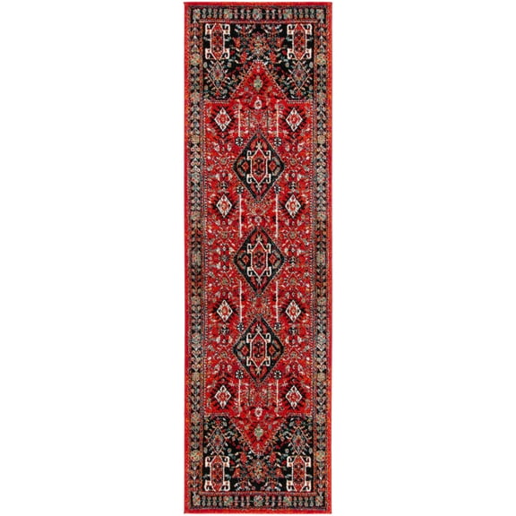 SAFAVIEH Vintage Hamadan Bryan Medallion Runner Rug, Red/Black, 2'3" x 8'
