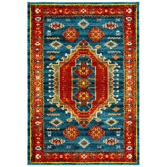 SAFAVIEH Vintage Hamadan Carmelo Oriental Area Rug, Blue/Orange, 8' x 10'