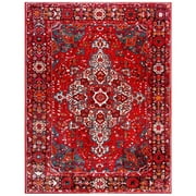 SAFAVIEH Vintage Hamadan Cathleen Traditional Area Rug, Red/Multi, 5'3" x 7'6"