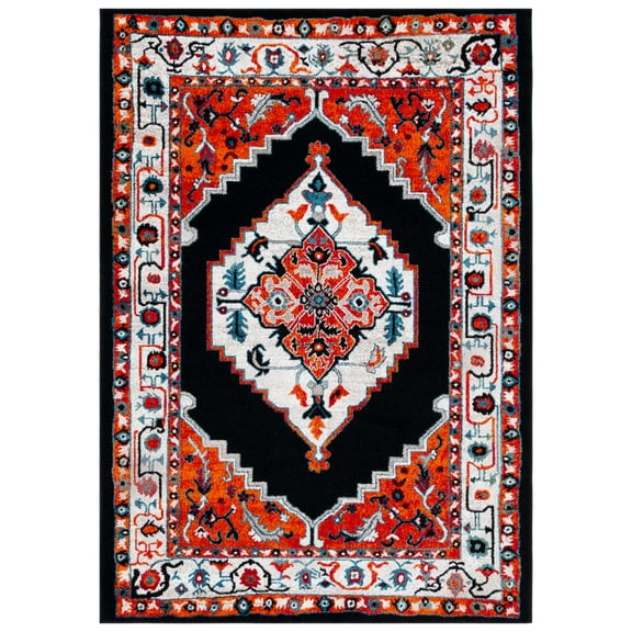 SAFAVIEH Vintage Hamadan Caylee Medallion Area Rug, Red/Black, 8' x 10'